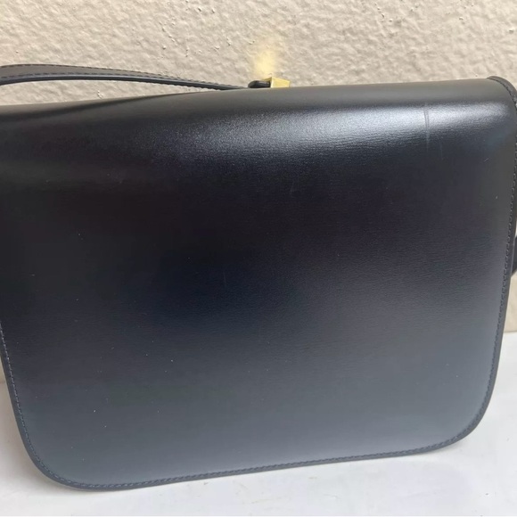 CELINE Shoulder Bag Crossbody Convertible Black Leather - Picture 7 of 16